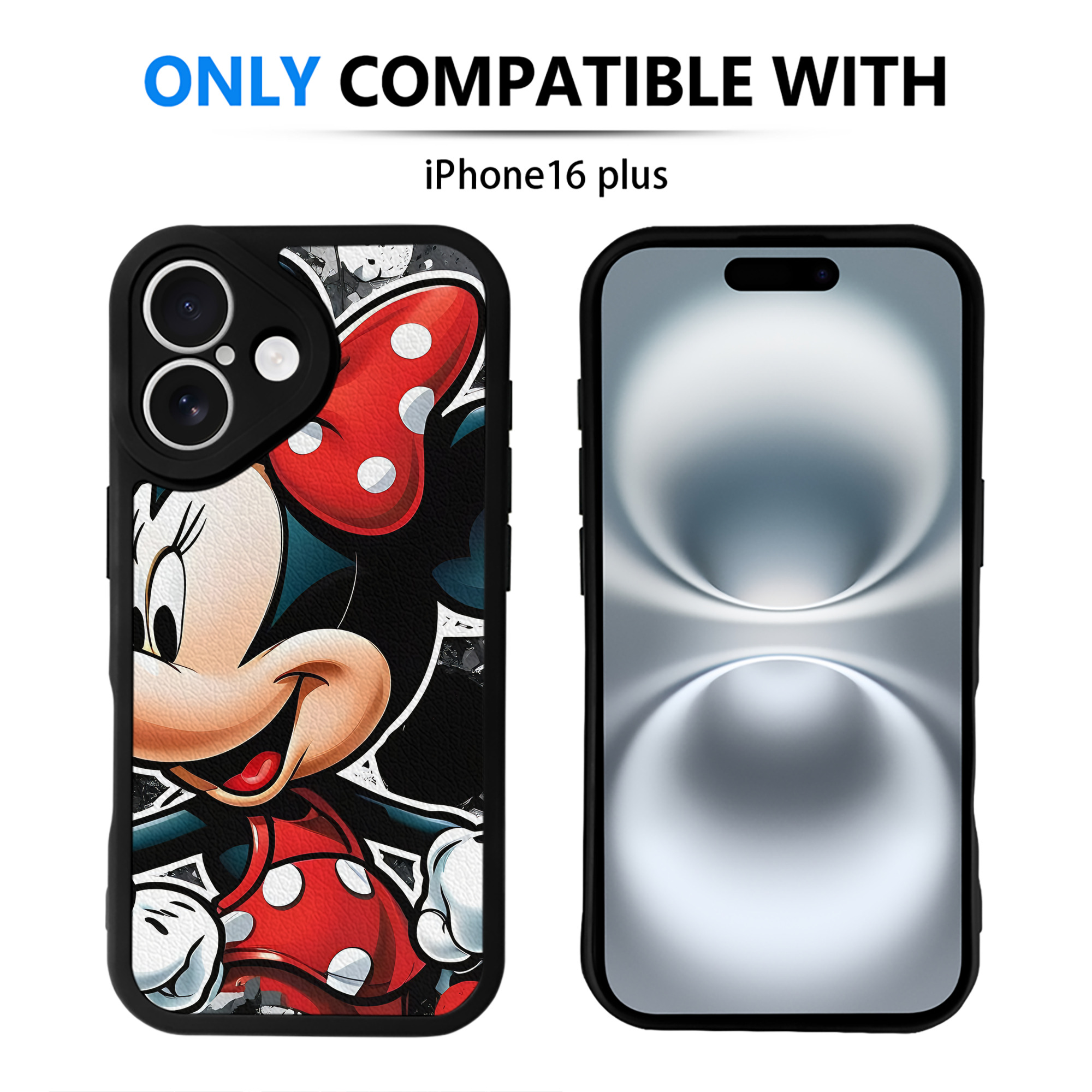 （画像用） ミッキーマウス Mickey Mouse 【iPhone 16シリーズ対応】シリコンスマホケース（レザー調） 材質：シリコン
